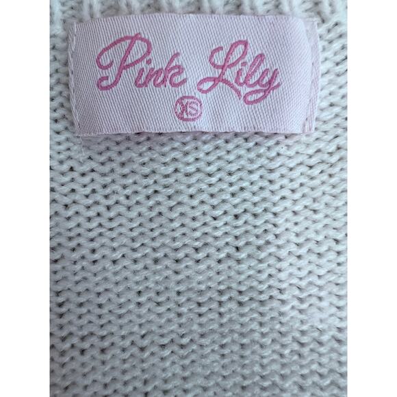 PINK LILY V-NECK RANDOM MIXED COLOR CROCHET SQUARE PATTERN BELL SLEEVE SWEATER - Picture 10 of 12